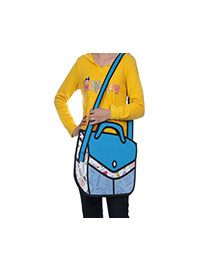 Cute Orange Cartoon 3d Strip Pattern Decorated Simple Backpack