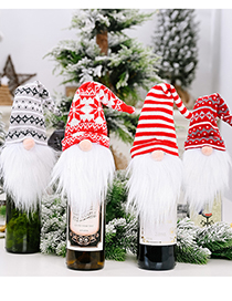 Fashion Red And White Forester Wine Set Christmas Supplies Knitted Hat Forest Old Man Wine Set