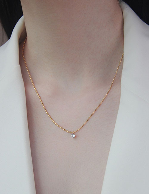Collar Geométrico De Acero De Titanio Chapado En Oro Con Diamantes