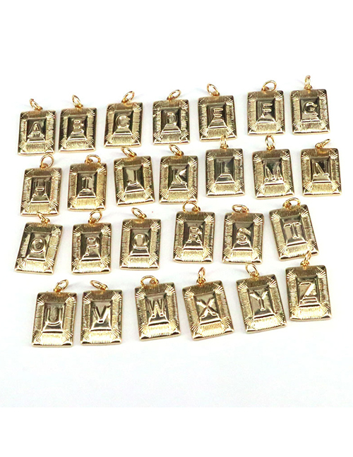 Accesorios Colgantes De 26 Letras Cuadrados Chapados En Oro Y Cobre