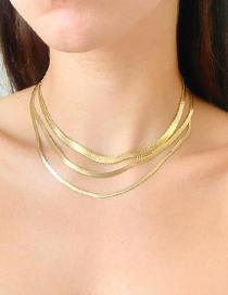 Collar De Cadena De Hueso De Serpiente Con Preservación De Oro De 18 Quilates