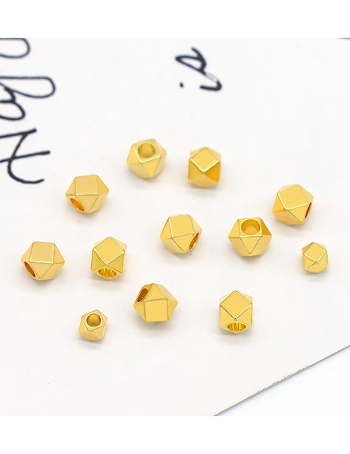 Fashion 5mm Real White Gold Copper Gold Plated Polygonal Cut Faced Spacer Beads Diy Material