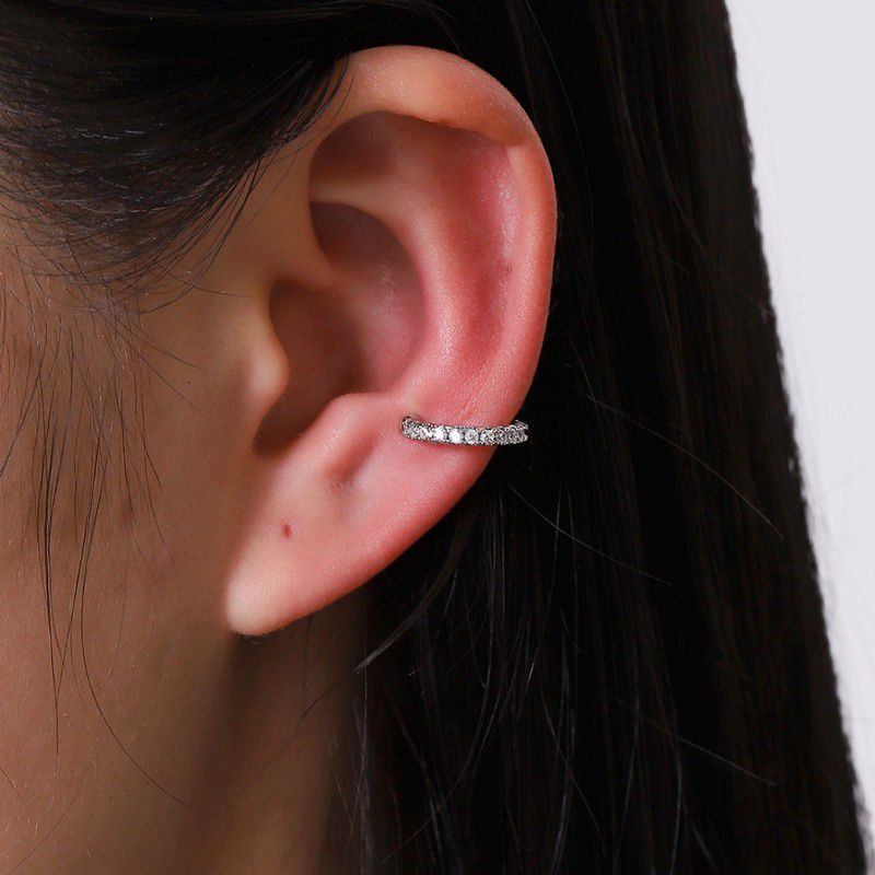 Ear Cuff Geométrico Diamante Cobre