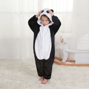 Pijama De Una Pieza Para Niños Con Dibujos Animados De Panda De Franela