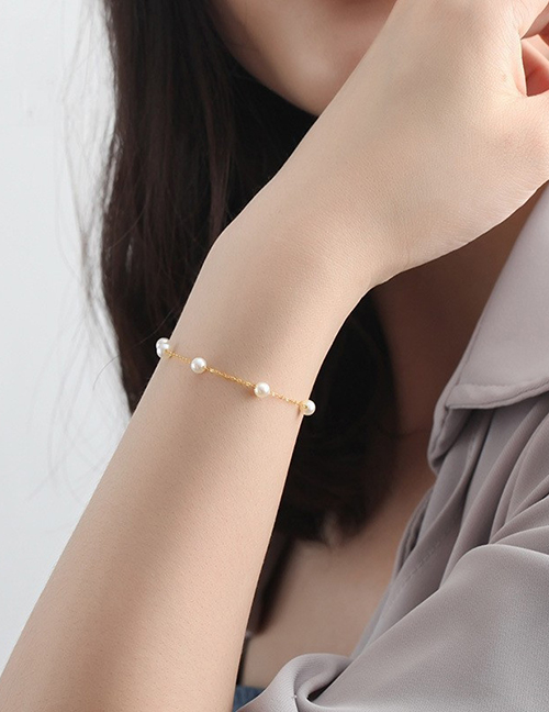 Pure Copper Pearl Chain Bracelet