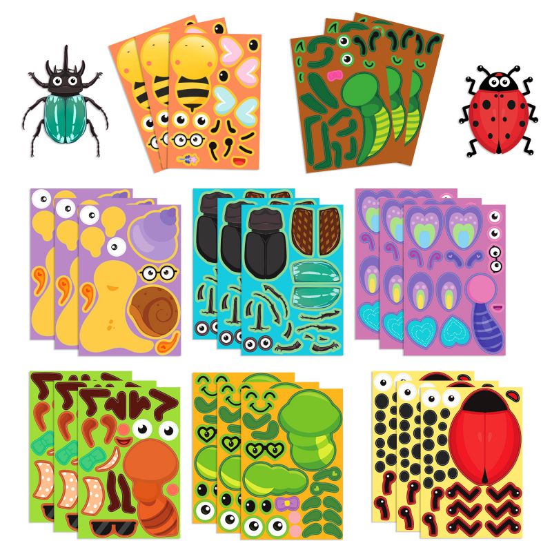 8 Juegos De Pegatinas Impermeables De Graffiti De Insectos De Dibujos Animados
