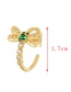 Fashion Green Bronze Zirconium Butterfly Ring