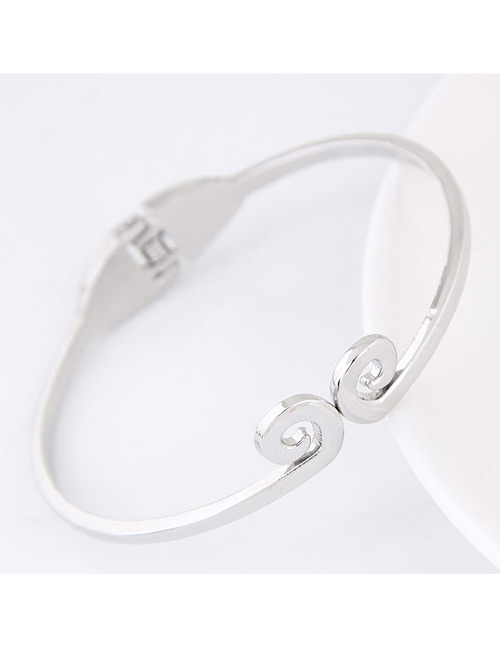 Elegant Silver Color Pure Color Decorated Simple Bracelet
