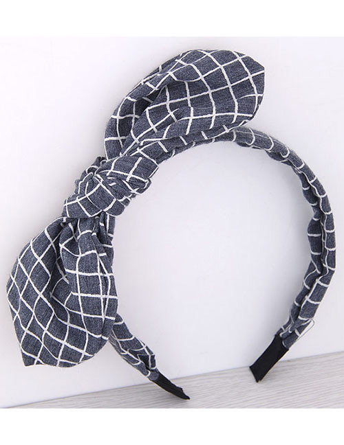 Fashion Light Navy Bowknot Shape Decorated Pure Color Hair Hoop