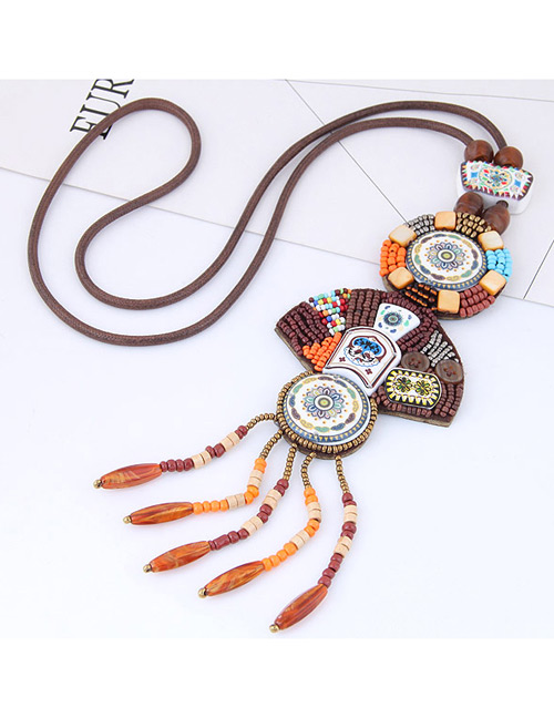 Vintage Multi-color Tassel Decorated Necklace