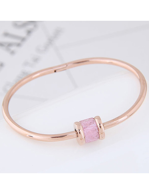 Fashion Rose Gold+pink Oval Shape Decorated Bracelet