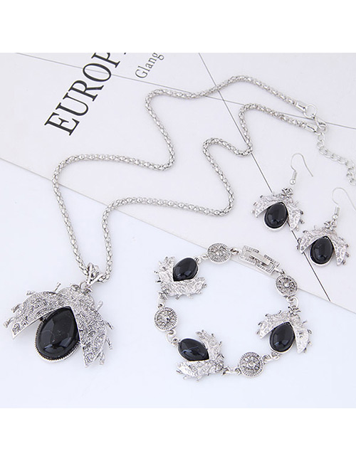 Fashion Black Beetle Shape Decorated Jewelry Setgs