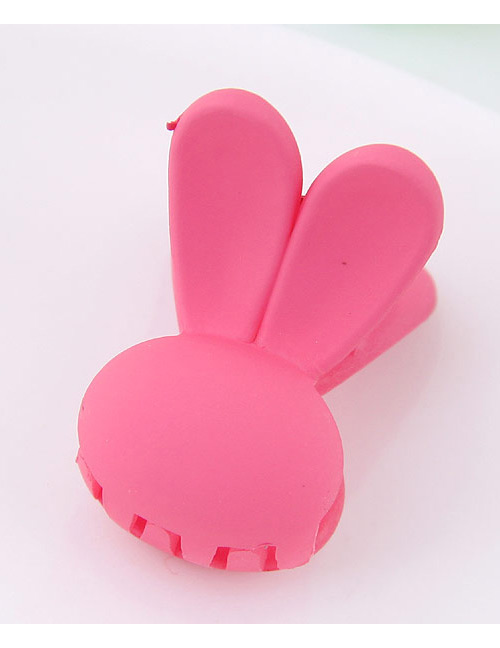 Lovely Watermelon Red Rabbit Shape Decorated Pure Color Hair Claw
