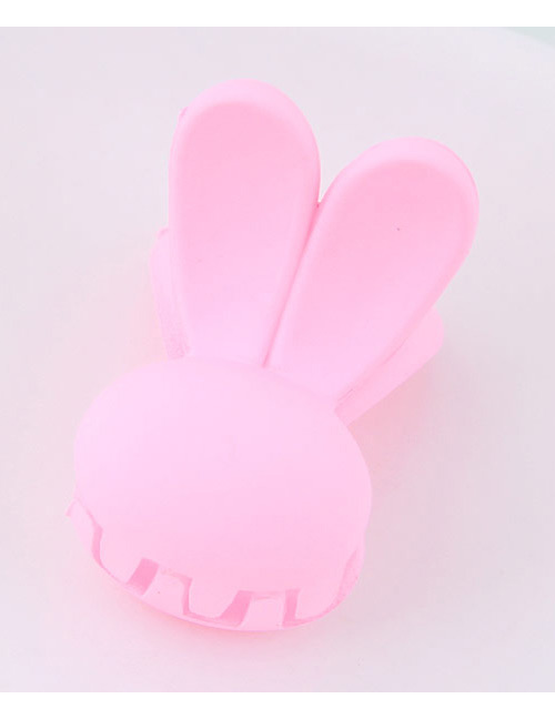 Lovely Pink Rabbit Shape Decorated Pure Color Hair Claw
