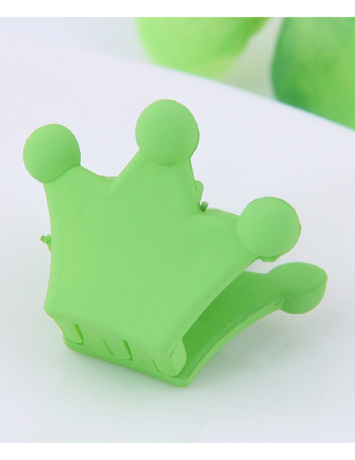 Lovely Green Crown Shape Decorated Pure Color Hair Claw