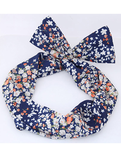 Lovely Navy Flowers Shape Decorated Hair Band