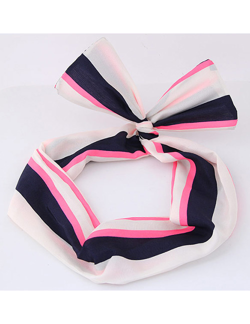 Lovely Pink+navy Color-matching Decorated Hair Band