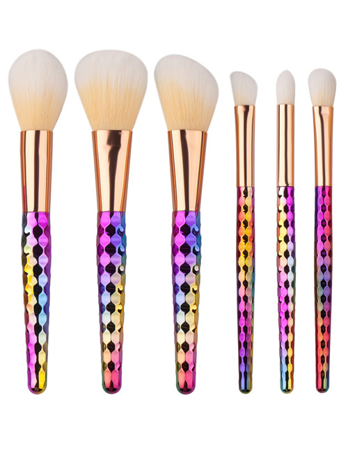 Fashion Multi-color Color Matching Decoraed Simple Makeup Brush (6pcs)
