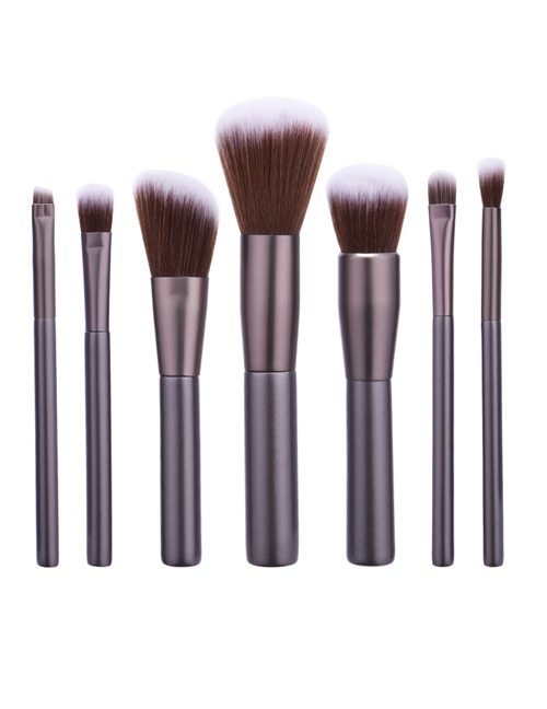 Fashion Dark Gray Pure Color Decorated Brush (7pcs)
