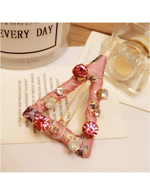 Elegant Pink Triangle Shape Decorated Hairpin
