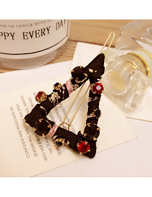 Elegant Black Triangle Shape Decorated Hairpin