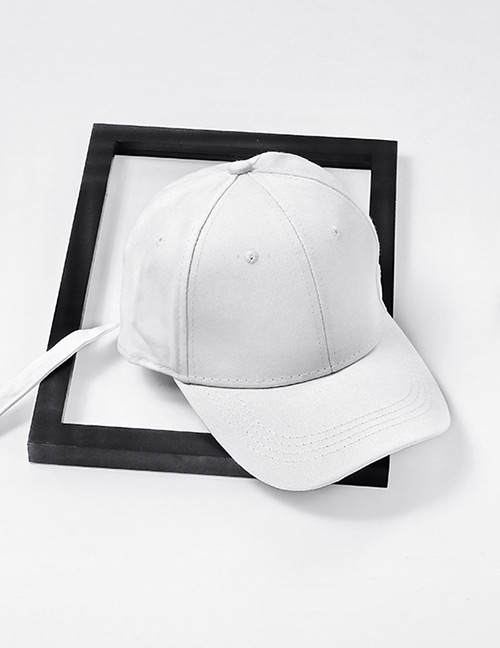 Fashion White Pure Color Decorated Adjustable Cap