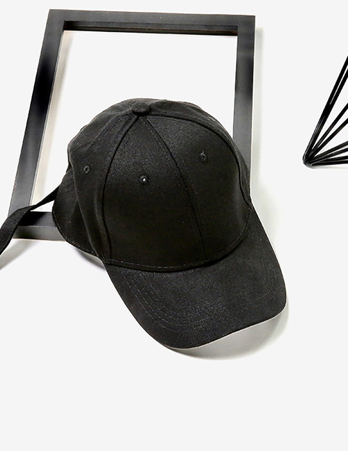 Fashion Black Pure Color Decorated Adjustable Cap