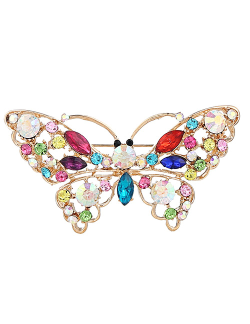 Fashion Multi-color Butterfly Shape Decorated Simple Brooch