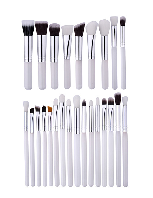 Fashion White Pure Color Decorated Brush (25pcs)