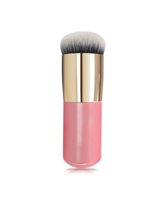 Trendy Pink+gold Color Color Matching Decorated Makeup Brush(1pc)