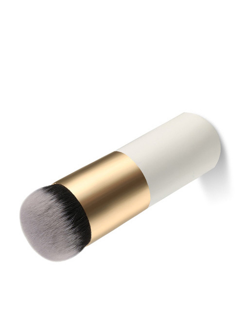Trendy White+gold Color Color Matching Decorated Makeup Brush(1pc)