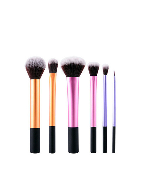 Trendy Multi-color Flame Shape Decorated Simple Makeup Brush(6pcs)