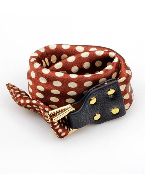 Trendy Brown Dots&buckle Decorated Simple Bracelet