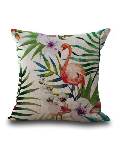 Fashion Multi-color Flamingo Pattern Decorated Simple Pillowcase