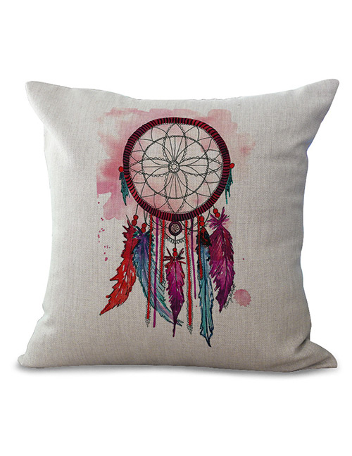 Fashion Multi-color Feather Pattern Decorated Simple Pillowcase