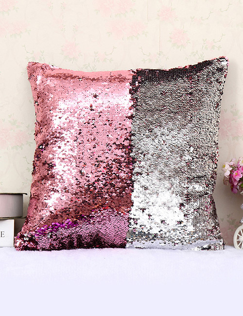 Fashion Pink+silver Color Sequins Decorted Simple Pillowcase