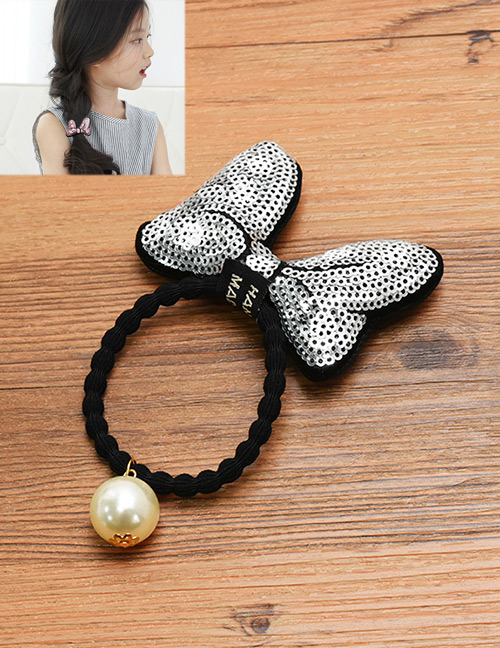 Lovely Silver Color Bowknot Decorated Simple Hair Band (1pc)