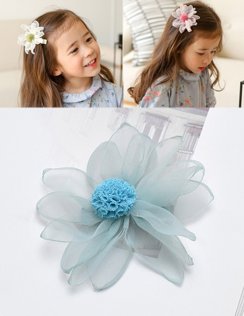 Lovely Blue Burning Flowers Decorated Lace Hairpin