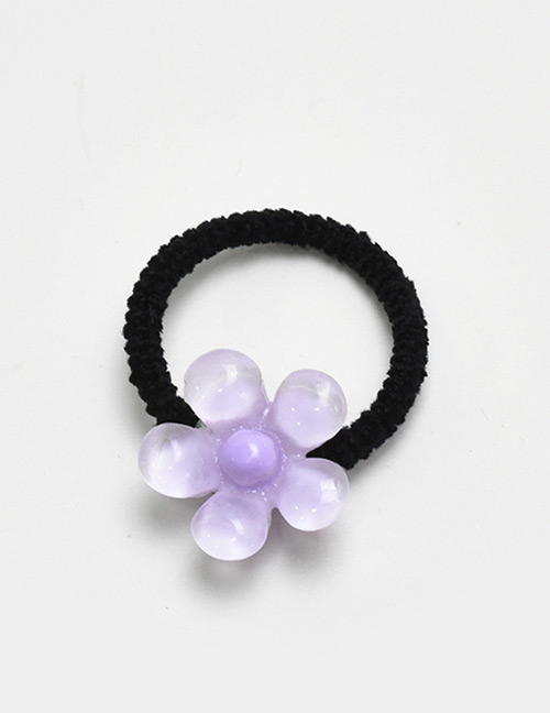 Lovely Light Purple Flower Decorated Simple Hair Band (1pc)