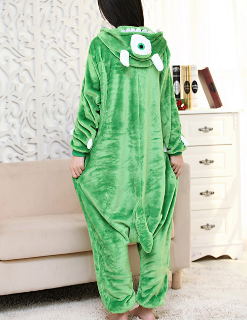 Fashion Green Monocular Blame Decorated Simple Nightgown
