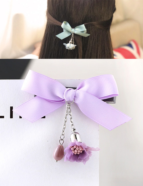 Fashion Purple Bowknot Shape Decorated Simple Hair Pin