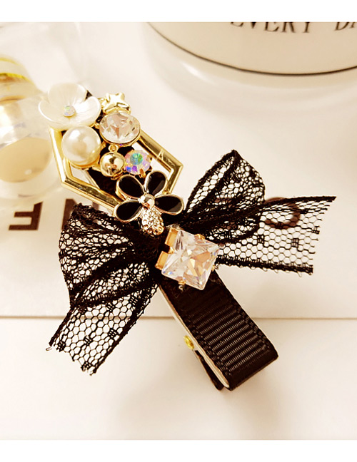 Fashion Black Bowknot Shape Decorated Simple Hair Pin