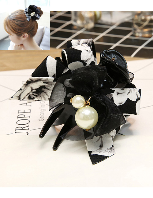 Fashion Black Flower Shape Decorated Simple Hair Claw