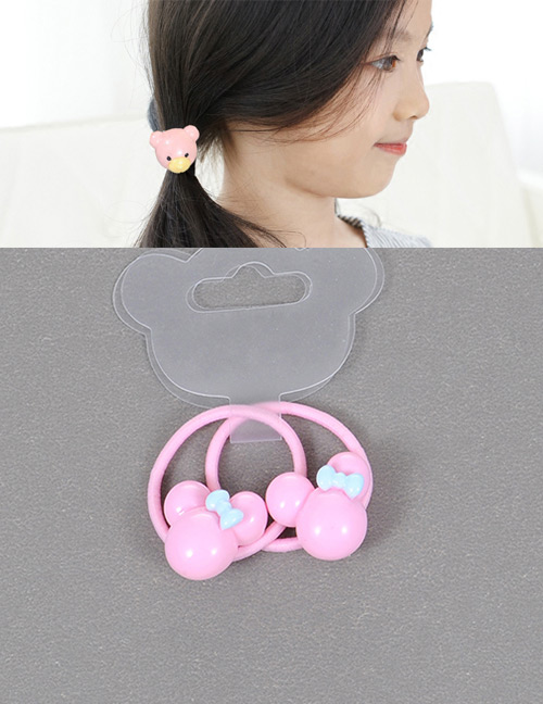 Fashion Light Pink Mouse Shape Decorated Simple Hair Band (2 Pcs)