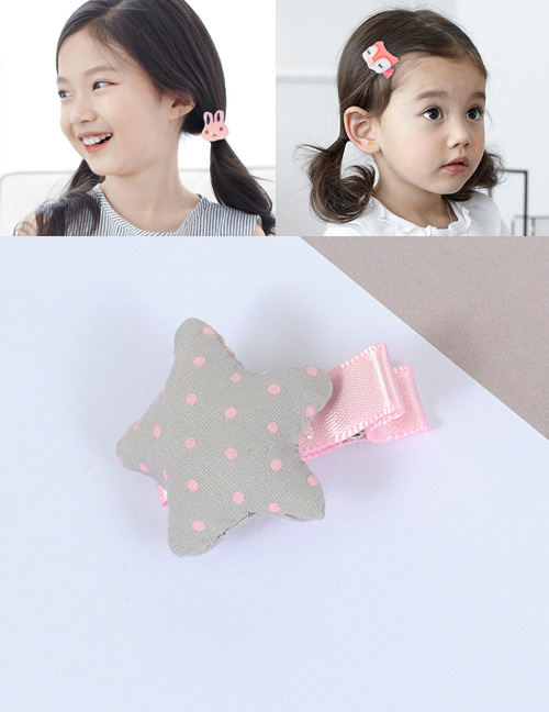 Fashion Gray Star Shape Decorated Simple Hair Pin
