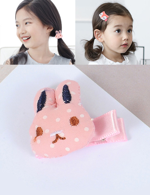 Fashion Pink Rabbit Shape Decorated Simple Hair Pin