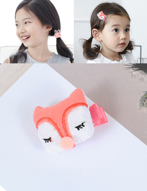 Fashion Pink+white Fox Shape Decorated Simple Hair Pin