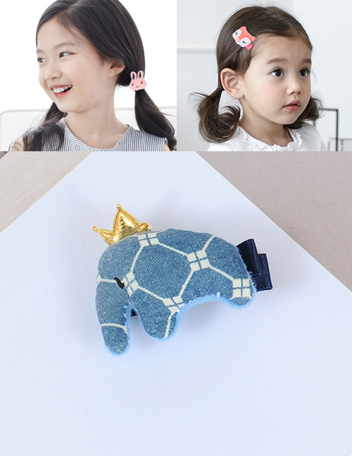 Fashion Blue Elephant Shape Decorated Simple Hair Pin