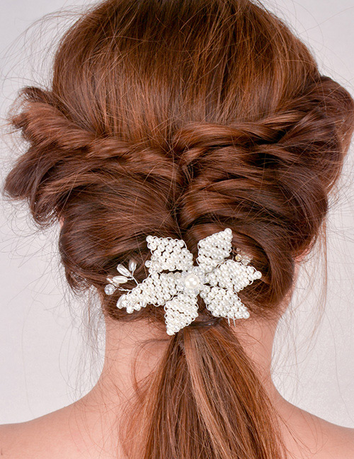 Fashion White Pearl Decorated Simple Hairpin (1 Pcs)