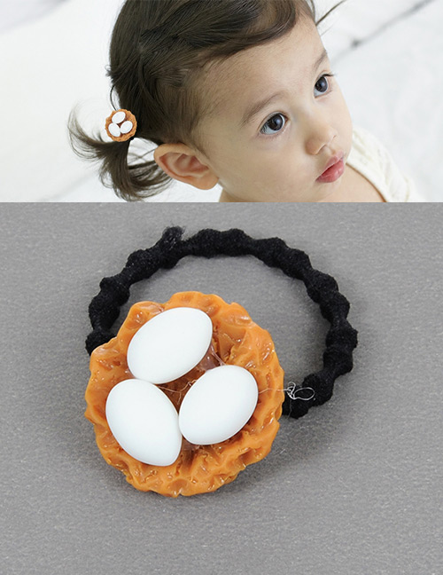 Fashion Yellow+black+white Duck Egg Shape Decorated Simple Hair Band